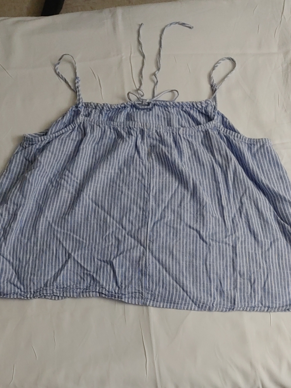 H&M Blue and White Striped Spaghetti Adjustable Strap Camisole Loose-Fit Top XL - Picture 4 of 7